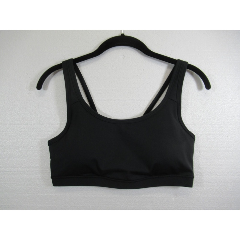 adidas All Me Sports Bra Large Black Wireless Pullover Removable Pads Strappy
